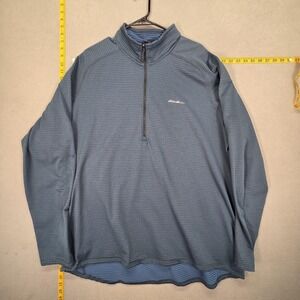 Eddie Bauer First Ascent Pullover Mens 2XLT Blue 1/4 Zip Long Sleeve Hiking